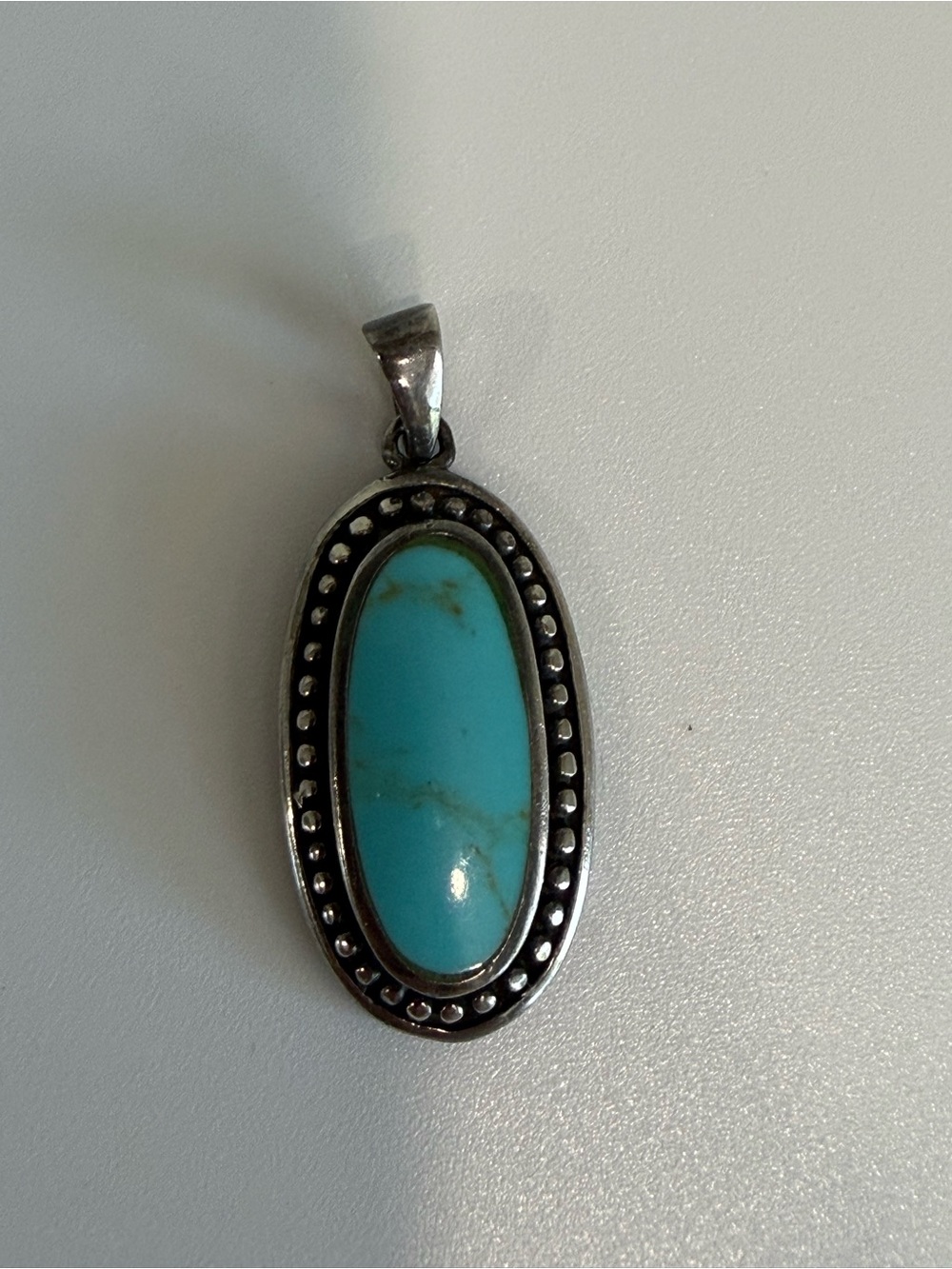 Turquoise Oval Sterling Silver Pendant
